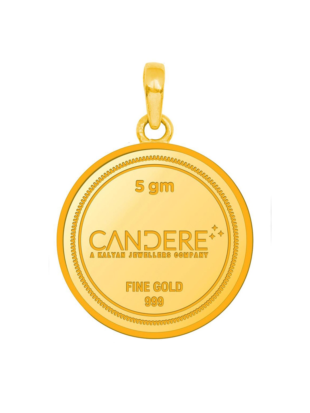 

CANDERE A KALYAN JEWELLERS COMPANY 24KT Gold Swastik Coin Pendant With Loop -5.4 g