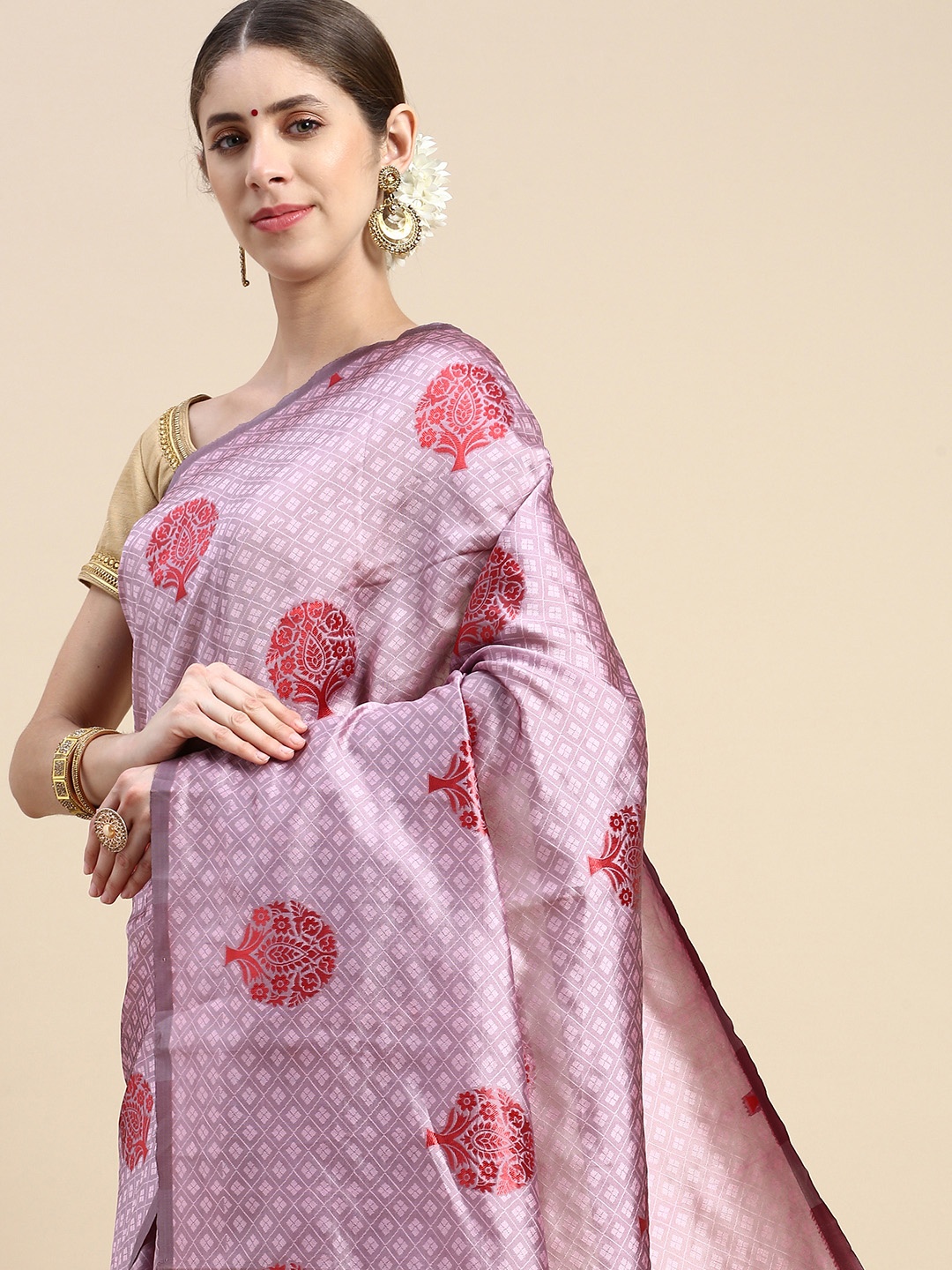 

Pothys Lavender Jute Silk Saree