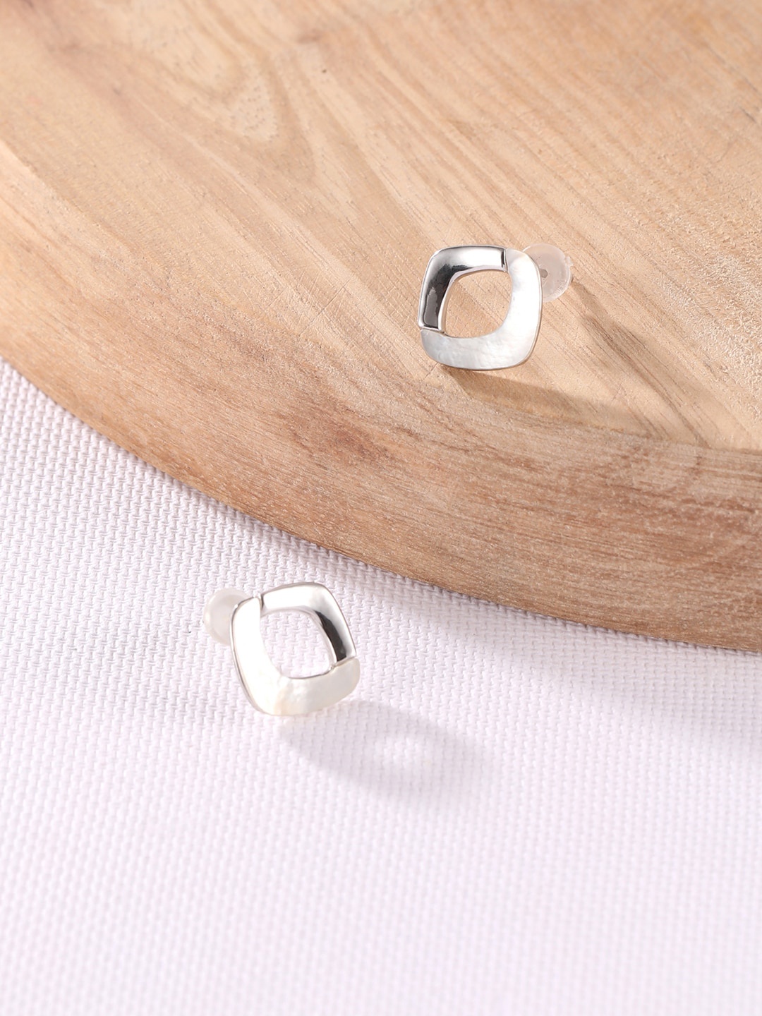 

XPNSV Silver-Plated Contemporary Studs Earrings