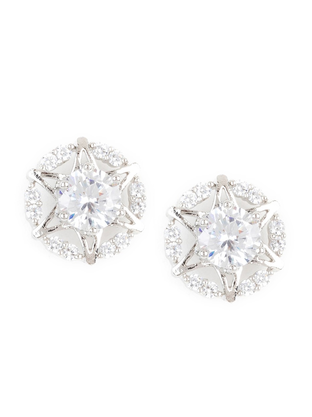 

XPNSV Silver-Plated Contemporary Studs Earrings