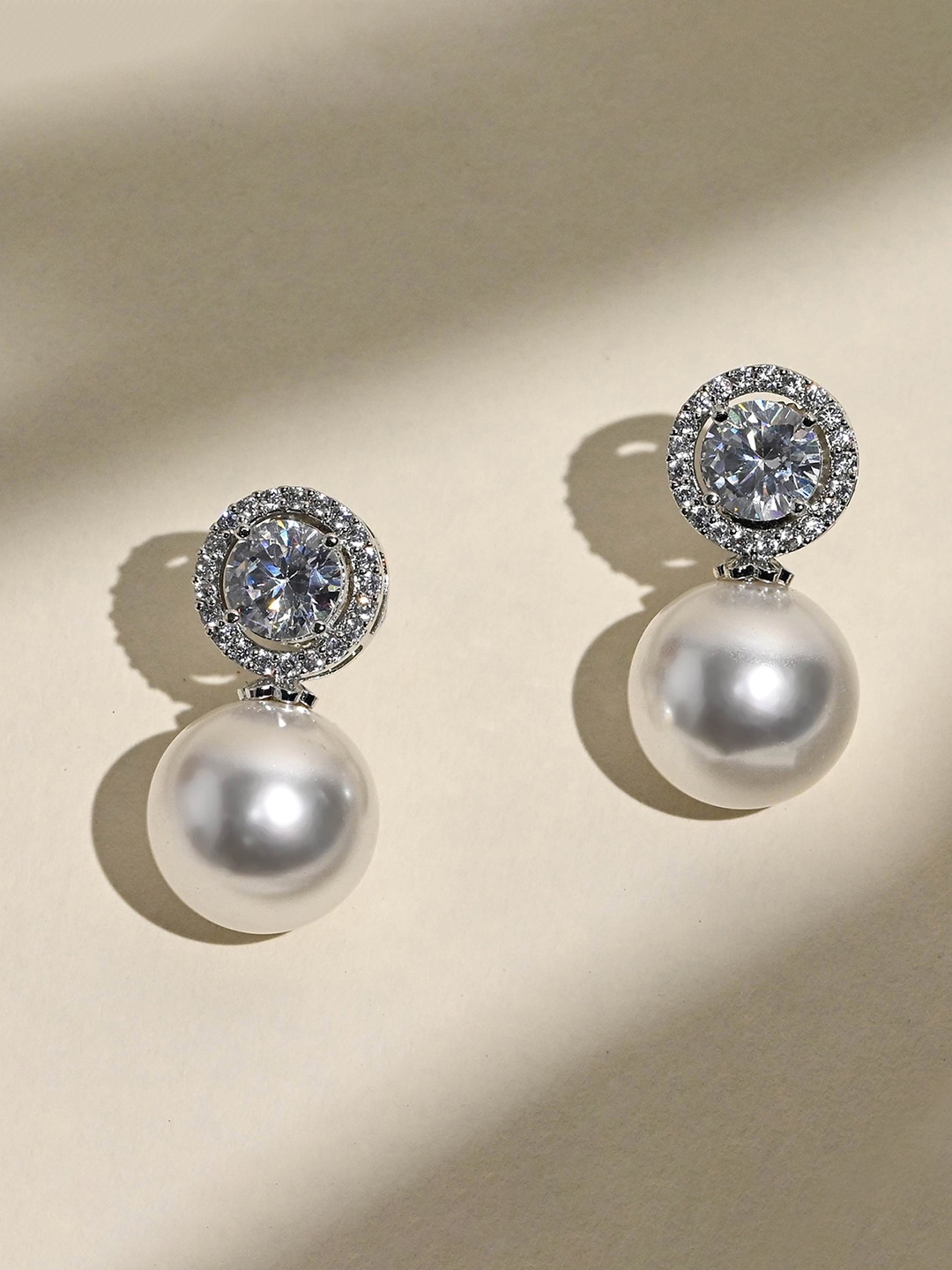 

XPNSV Silver-Plated Contemporary Drop Earrings
