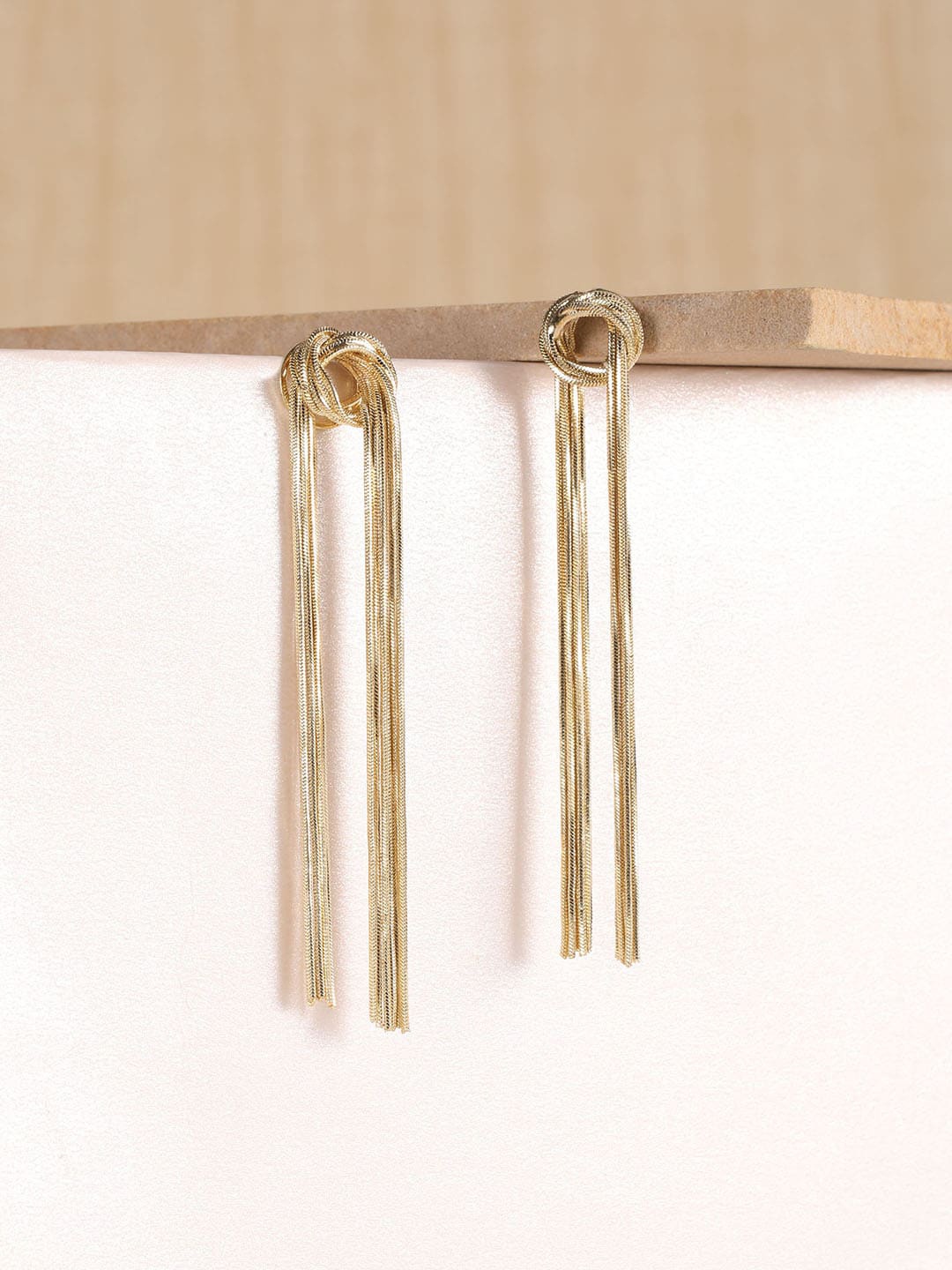 

XPNSV Gold-Plated Contemporary Drop Earrings