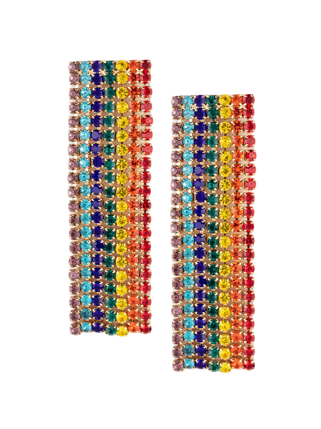 

XPNSV Gold Plated Contemporary Rainbow Drop Earrings