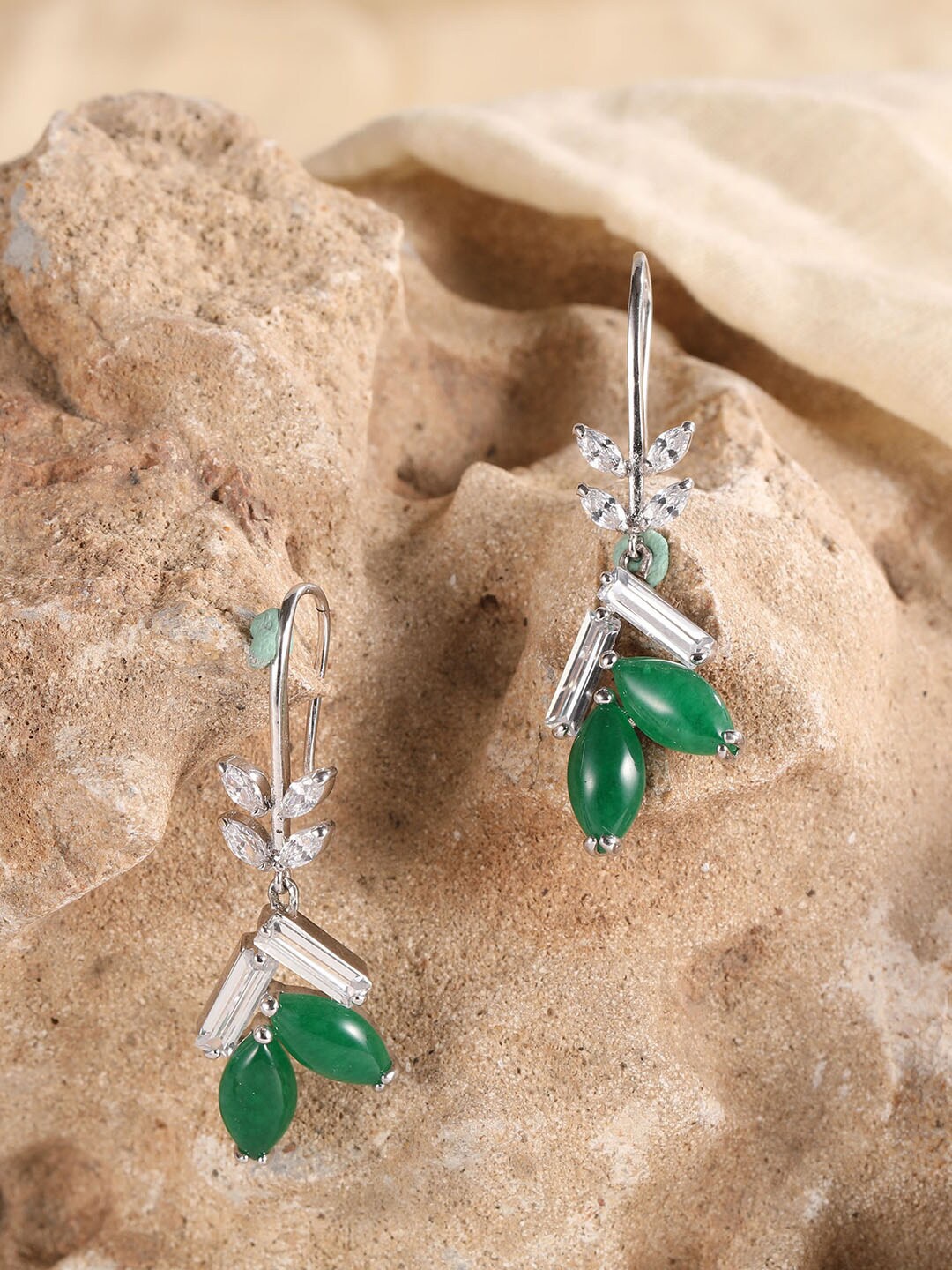 

XPNSV Silver-Plated Contemporary Drop Earrings
