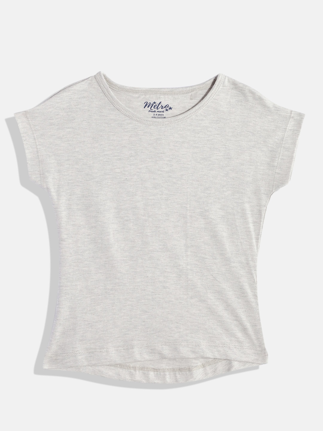 

METRO KIDS COMPANY Girls Pure Cotton Top, Grey melange