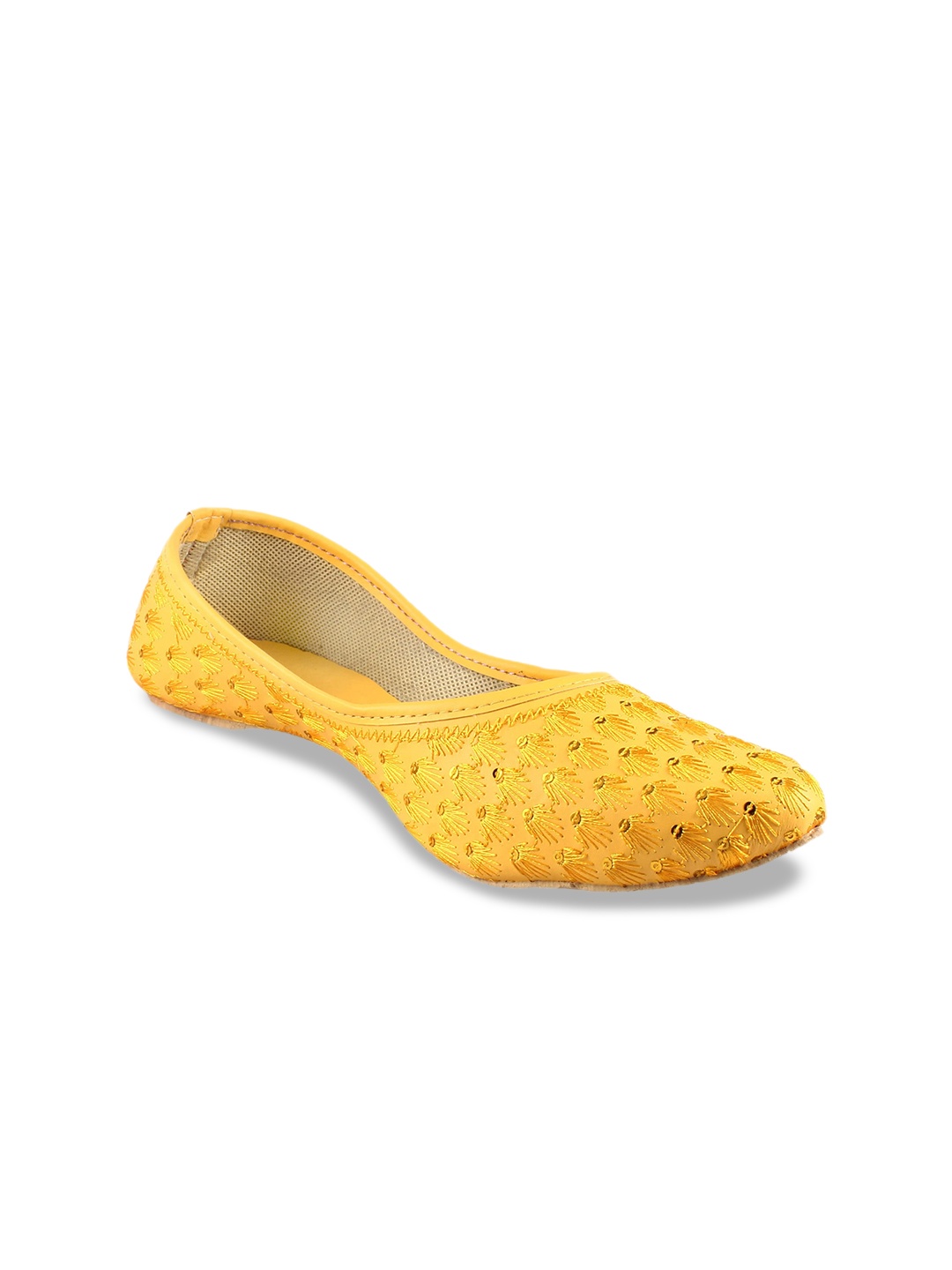 

Apratim Sequin Embroidered Mojaris, Yellow