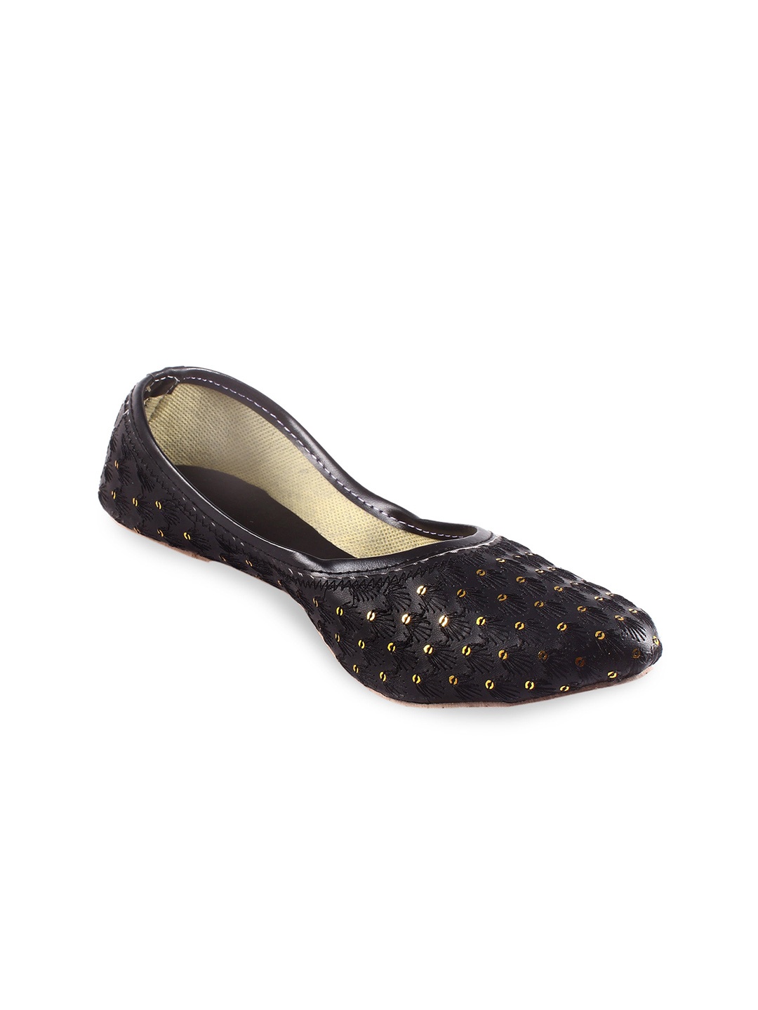 

Apratim Sequin Embroidered Mojaris, Black