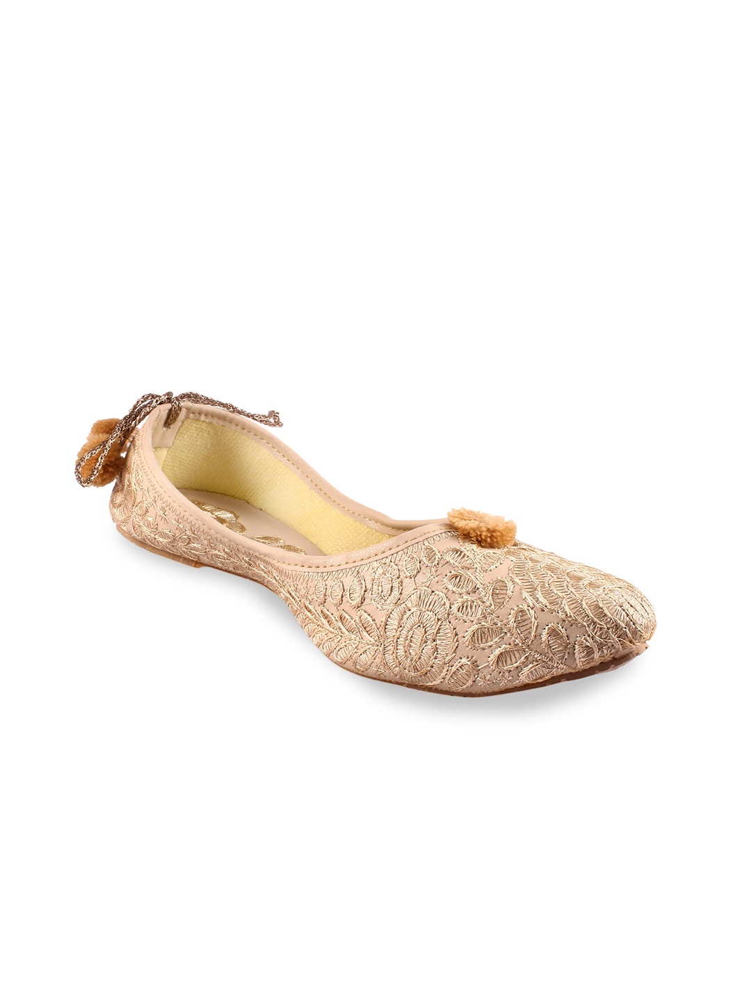 

Apratim Embroidered Round Toe Ballerinas, Beige