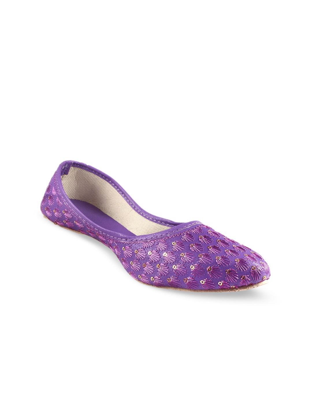 

Apratim Sequin Embroidered Ballerinas, Purple