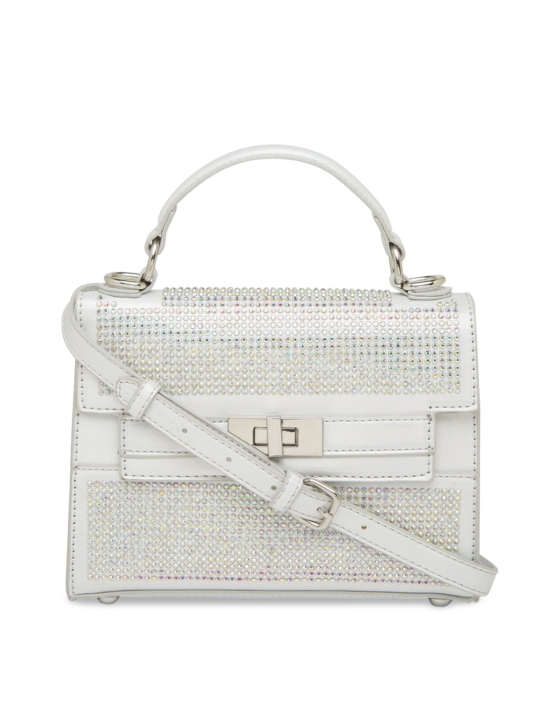 

Call It Spring Embellished Structured Satchel, White