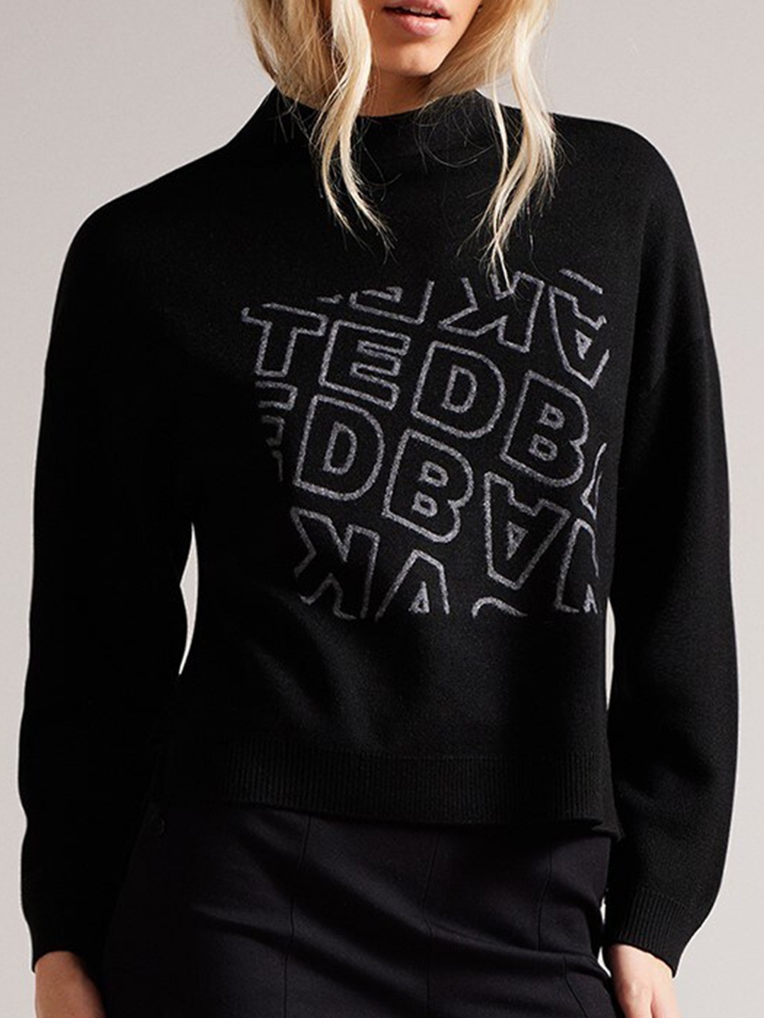

Ted Baker Typography Printed Cotton Sweatshirt, Black