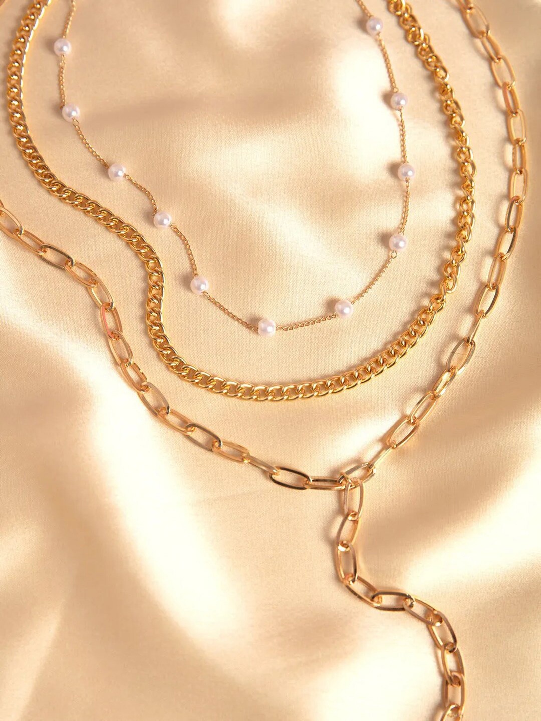 

Jewels Galaxy 2Pcs Gold-Plated Layered Necklace