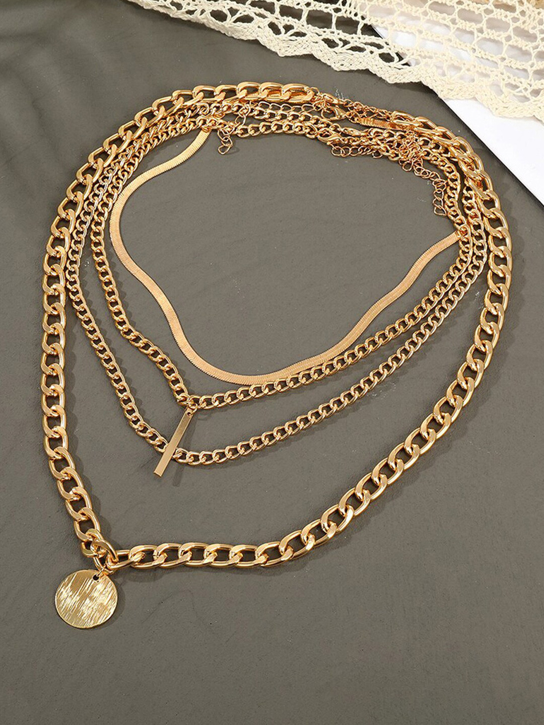 

Jewels Galaxy 4Pcs Gold-Plated Necklace