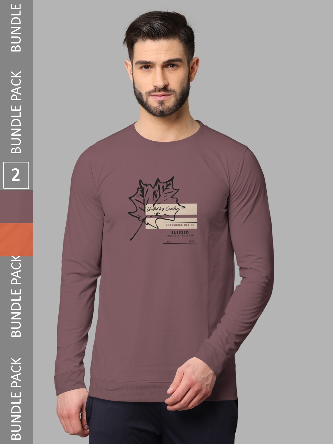 

BULLMER Pack Of 2 Tropical Printed Cotton T-Shirts, Taupe