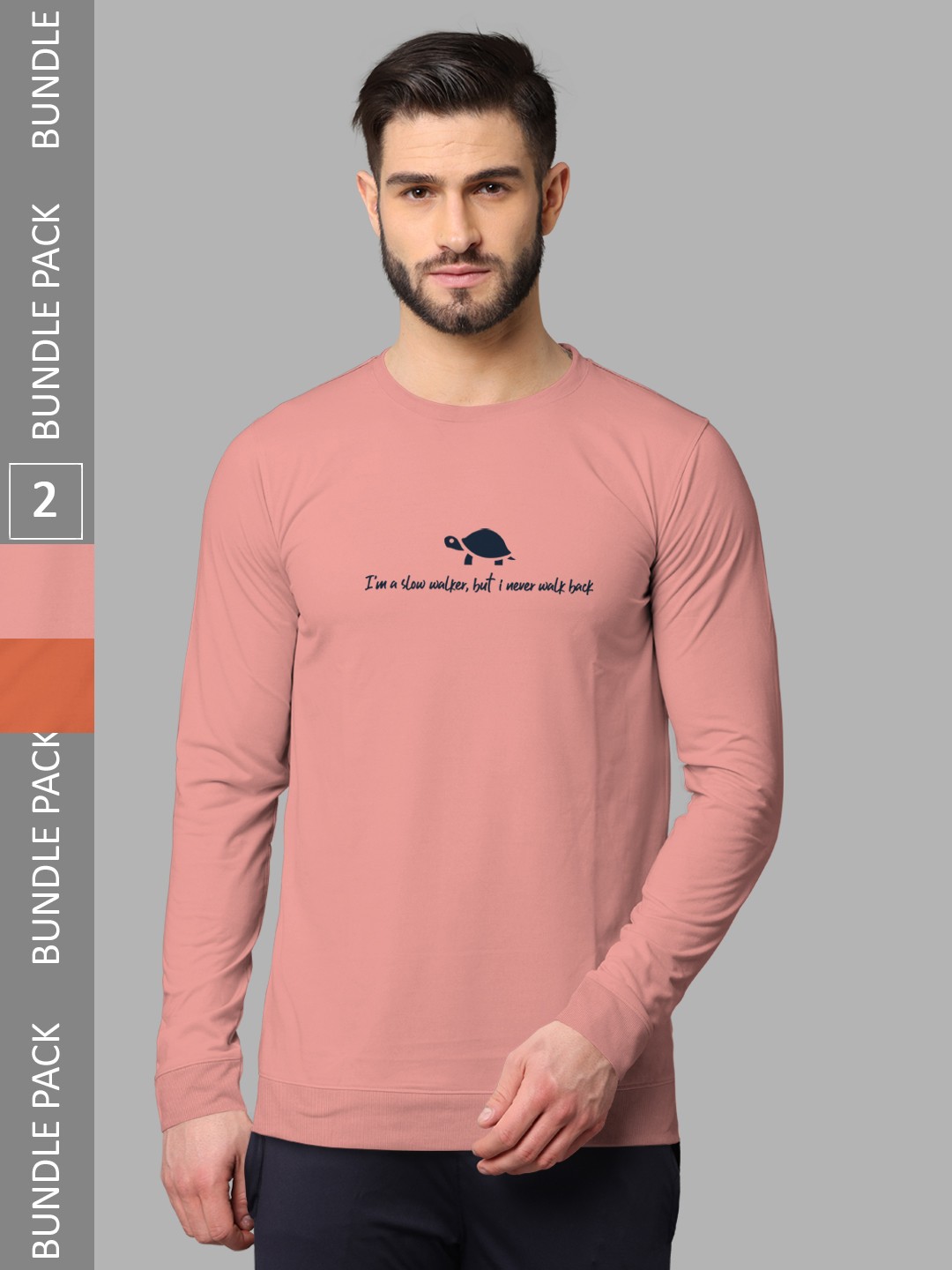 

BULLMER Pack Of 2 Typography Printed Cotton T-Shirts, Pink