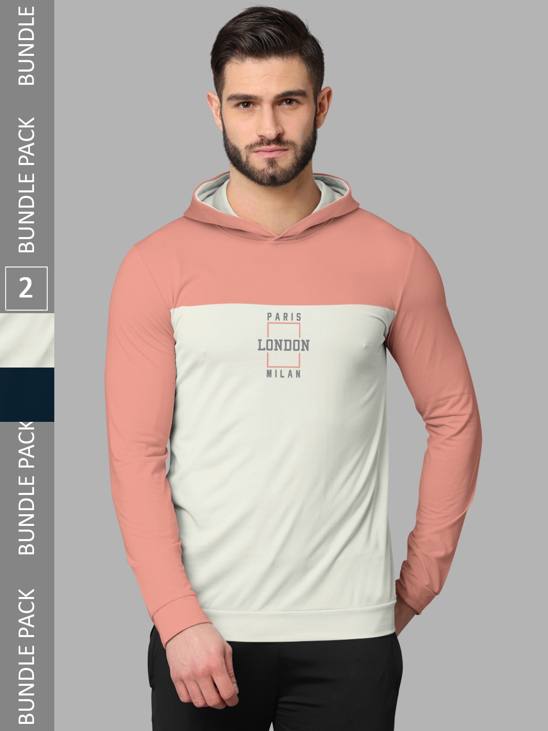 

BULLMER Pack Of 2 Colourblocked Cotton T-Shirts, Pink