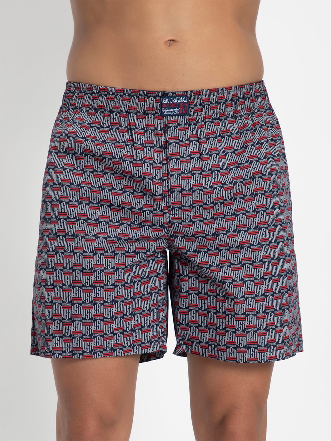 

Jockey Men Typography Printed Cotton Shorts, Blue