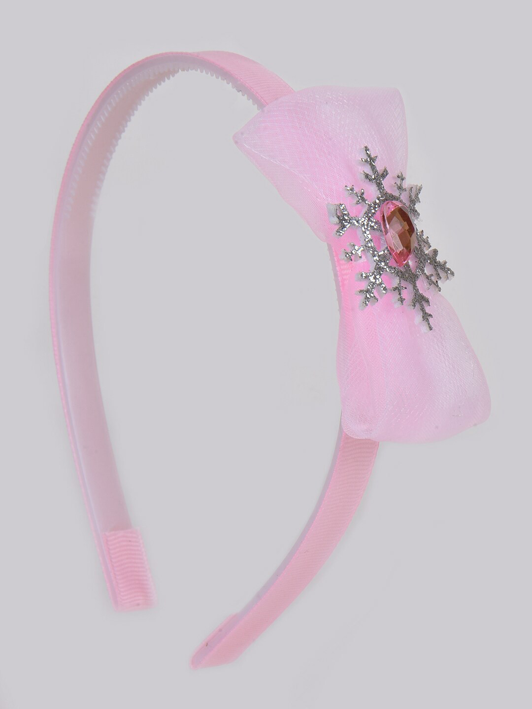 

Choko Girls Studded Snowflake Lace Bow Hairband, Pink