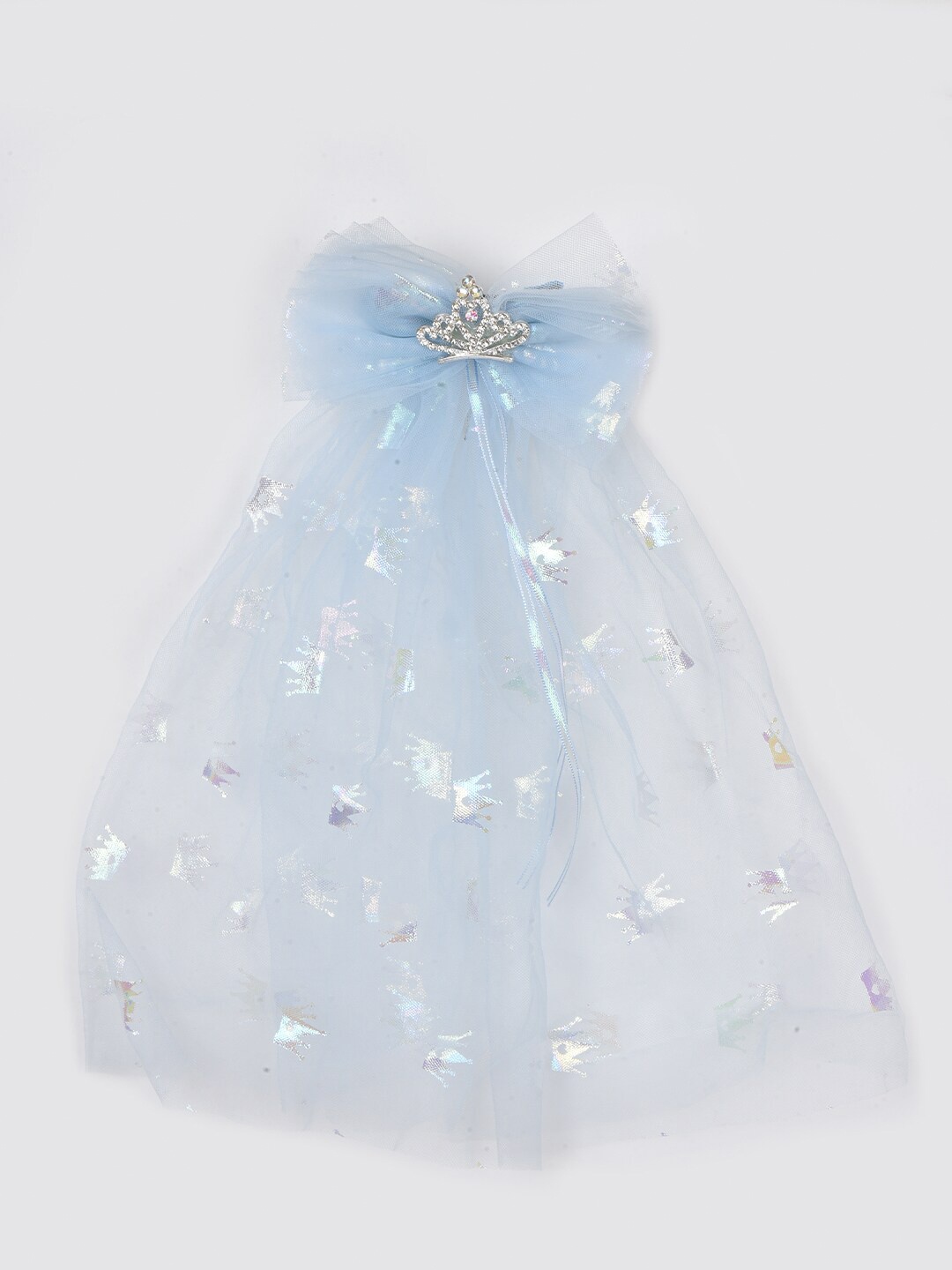 

Choko Girls Fairy Crown Sheer Magic Veil Bow Hair Clip, Blue