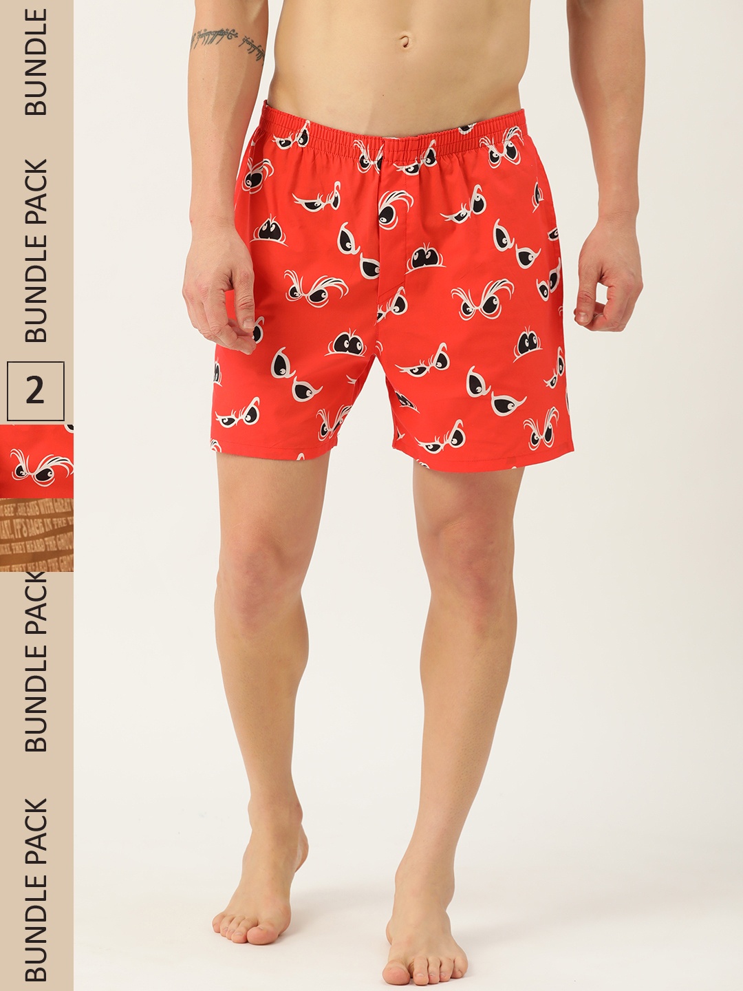 

Kook N Keech Men Set of 2 Scooby Doo Printed Cotton Boxers KS22M745, Coral