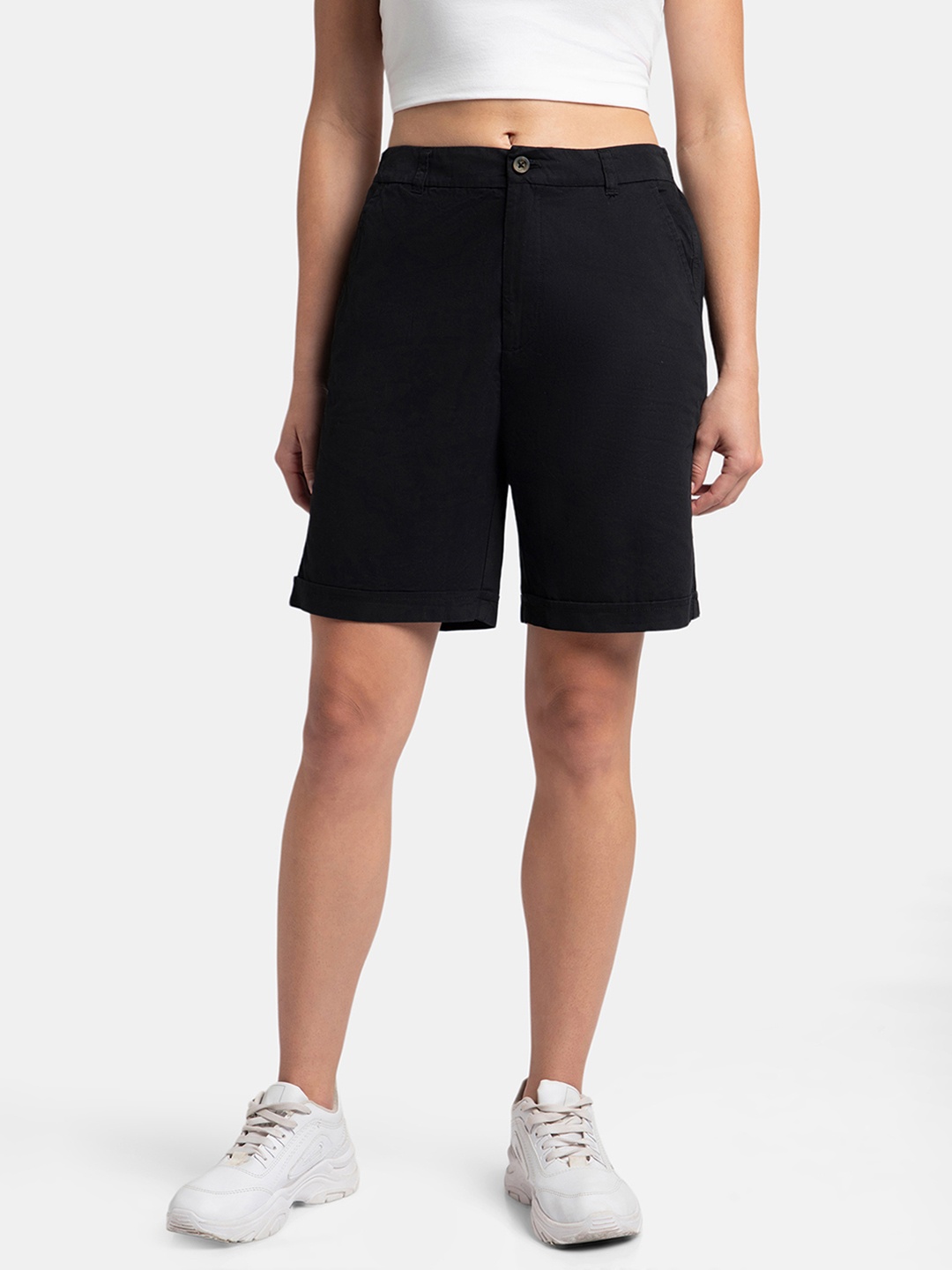 

Jockey Super Combed Cotton Woven Twill Fabric Relaxed Fit Shorts-A125, Black