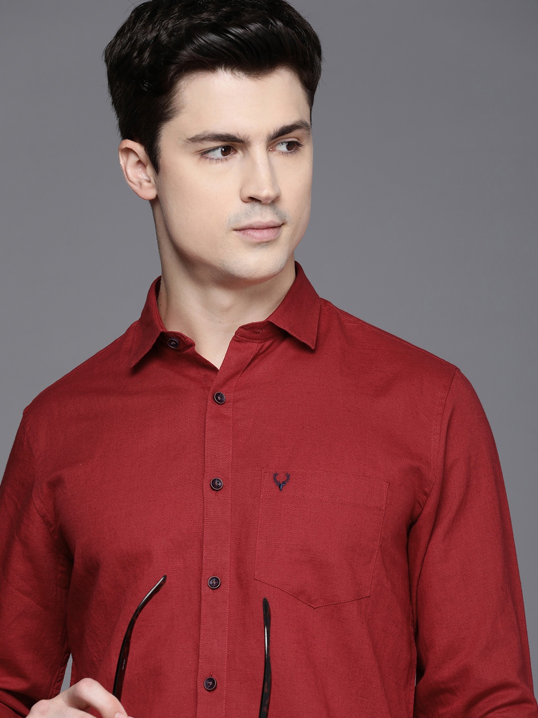 

Allen Solly Men Slim Fit Opaque Casual Shirt, Maroon