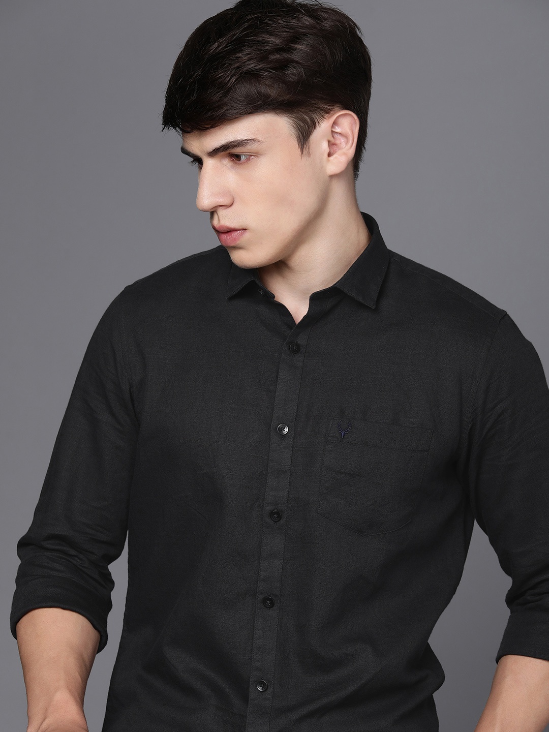 

Allen Solly Men Slim Fit Opaque Casual Shirt, Black