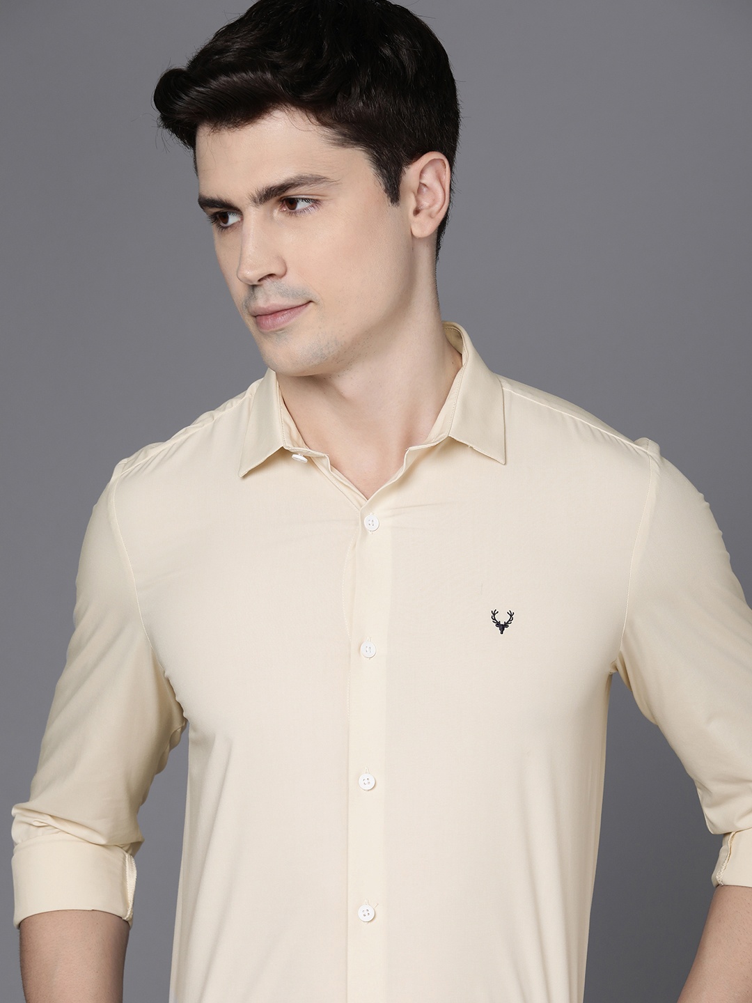 

Allen Solly Men Slim Fit Opaque Casual Shirt, Beige