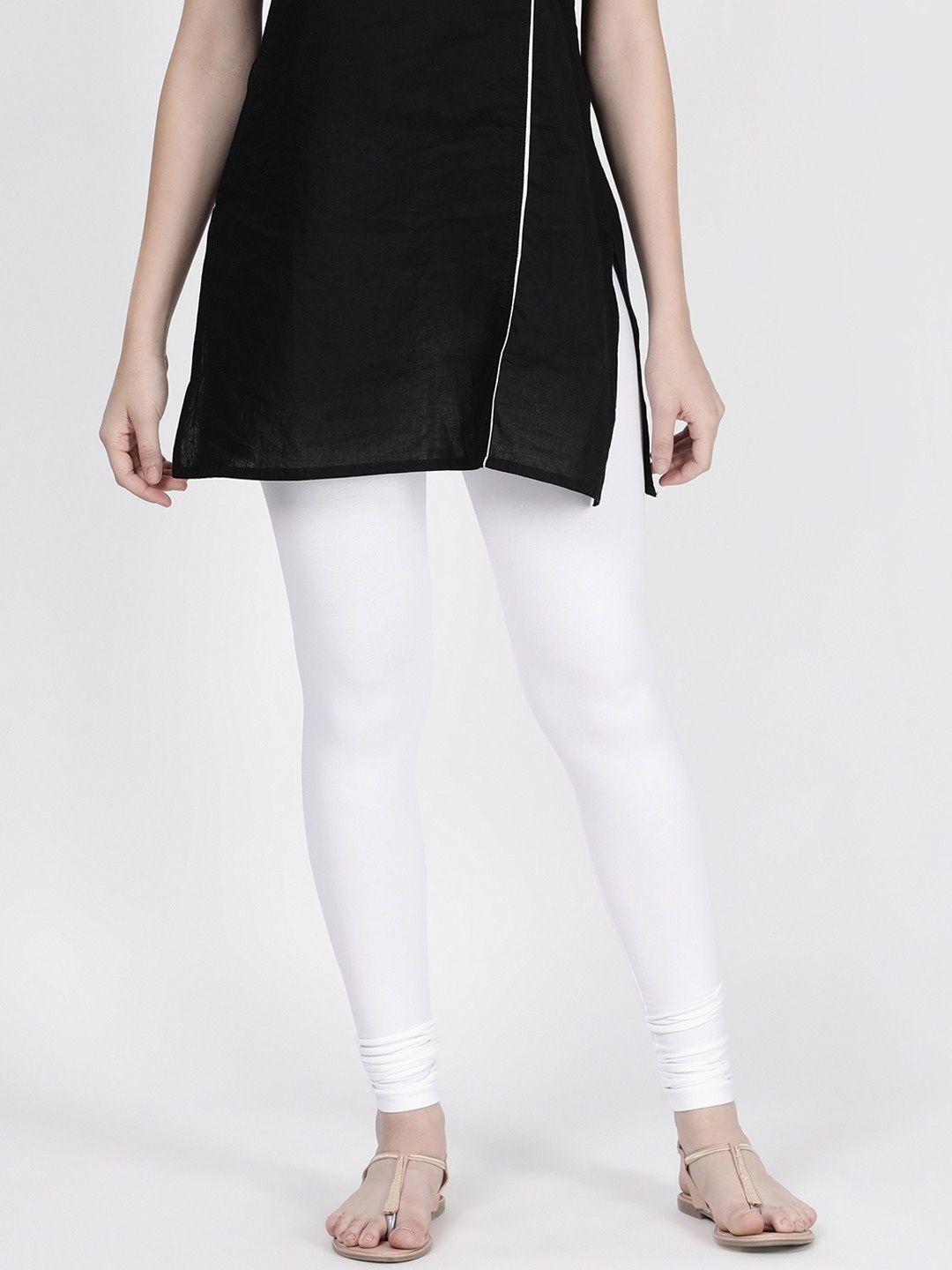 

TWIN BIRDS Women Churidar Length Leggings, White