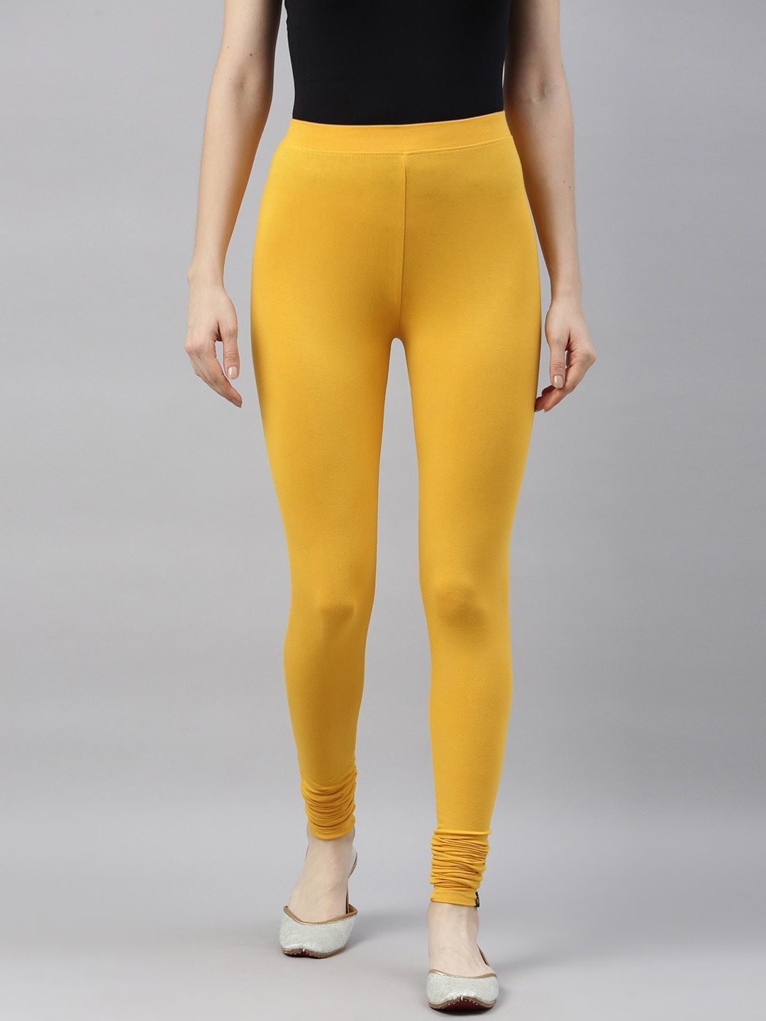 

TWIN BIRDS Mid-Rise Churidar Length Leggings, Mustard