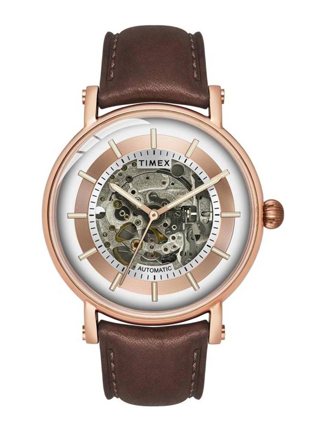 

Timex Men Skeleton Dial & Stainless Steel Straps Analogue Watch TWEG16715, Brown