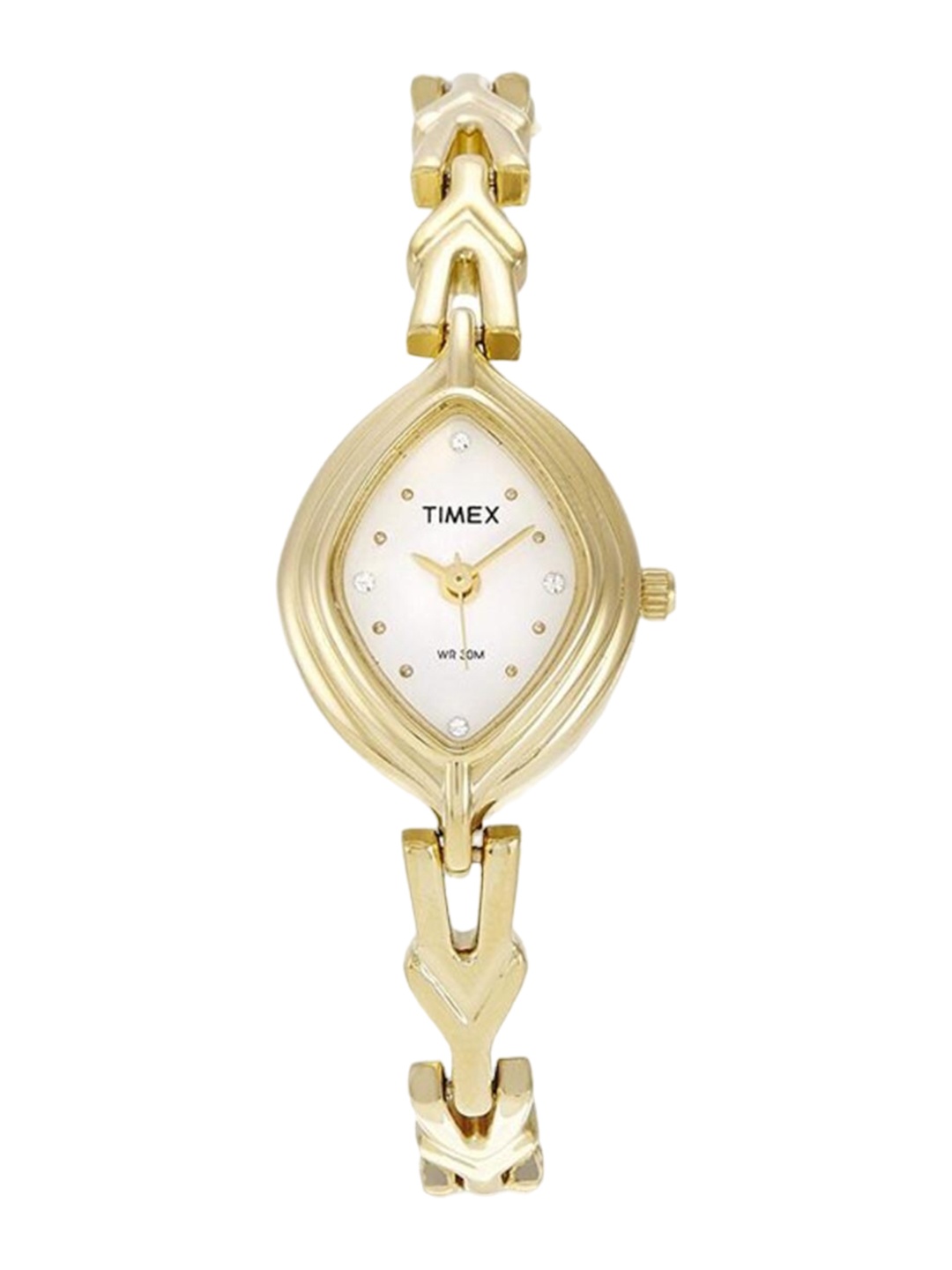 

Timex Women Mother of Pearl Dial & Stainless Steel Bracelet Style Straps Analogue Watch LS03, Gold