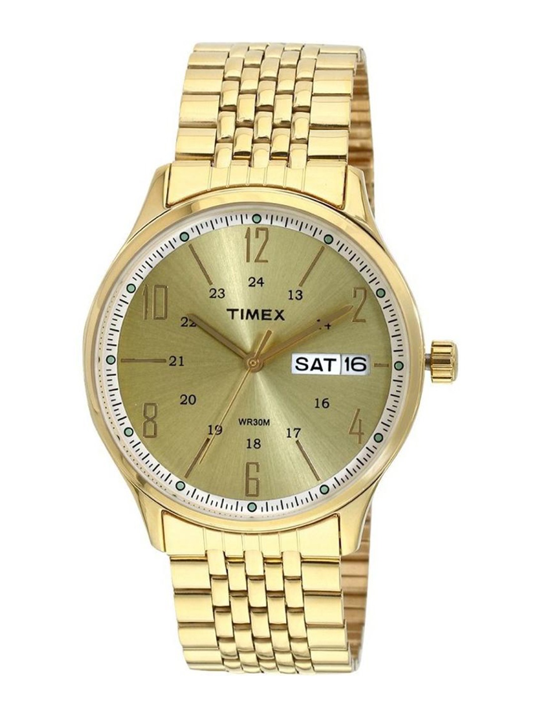 

Timex Men Stainless Steel Bracelet Style Straps Analogue Watch TW0TG6503, Gold