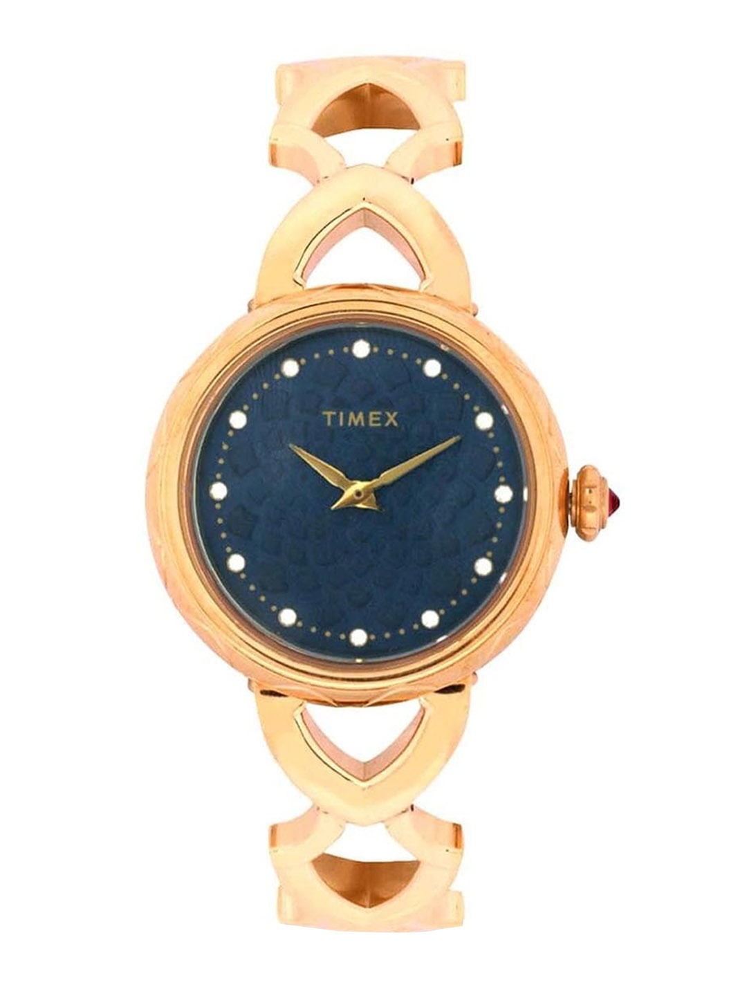 

Timex Women Embellished Dial & Bracelet Style Straps Analogue Watch TWEL14200, Gold