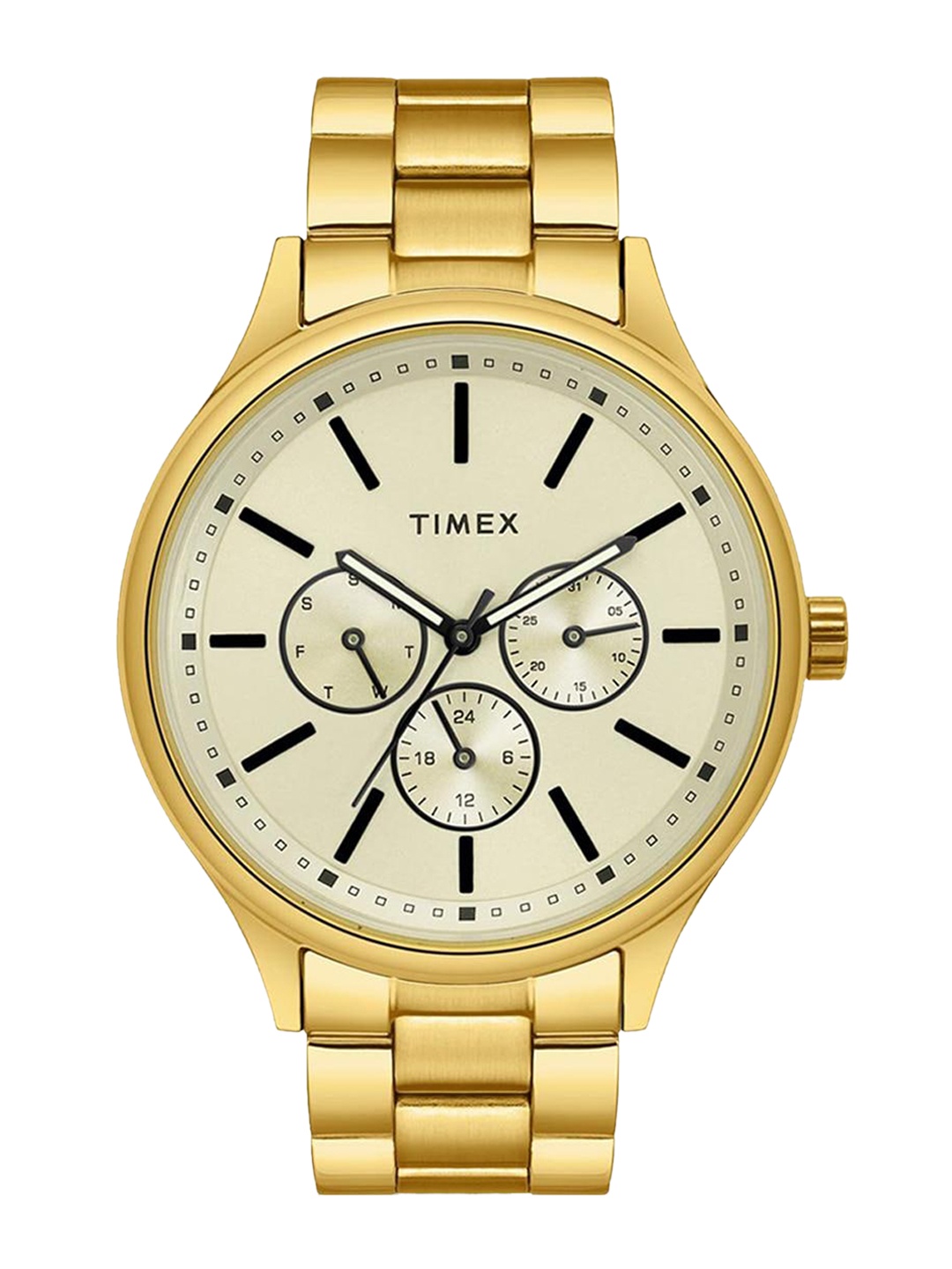 

Timex Men Dial & Bracelet Style Straps Analogue Watch TWEG18415, Gold