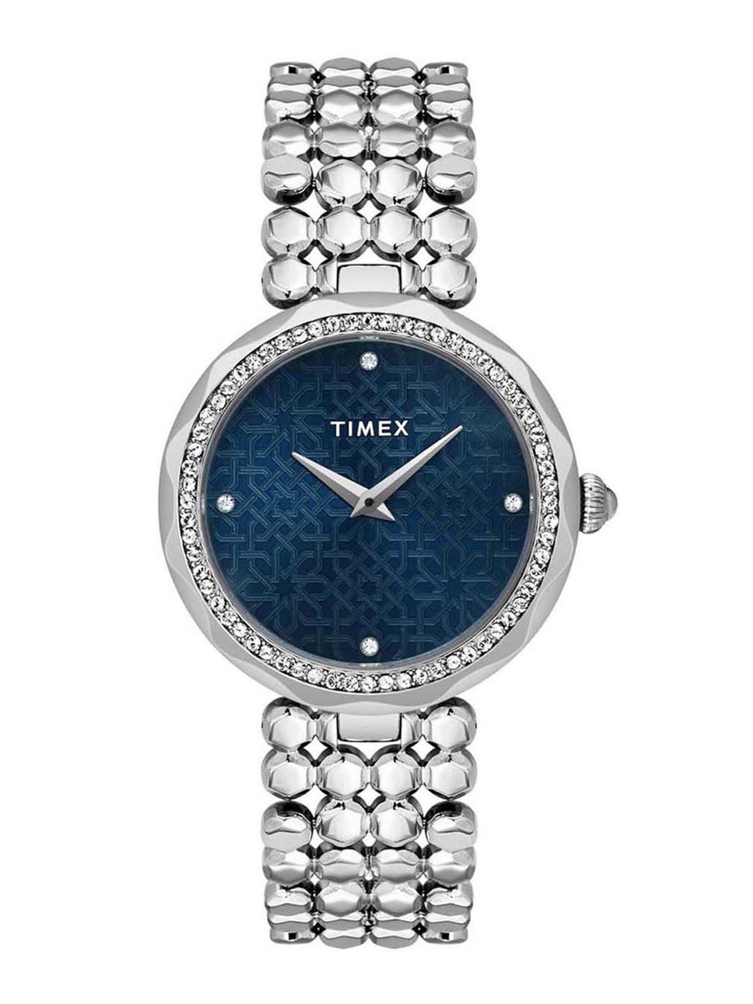 

Timex Women Embellished Dial & Bracelet Style Straps Analogue Watch TWEL13906, Blue