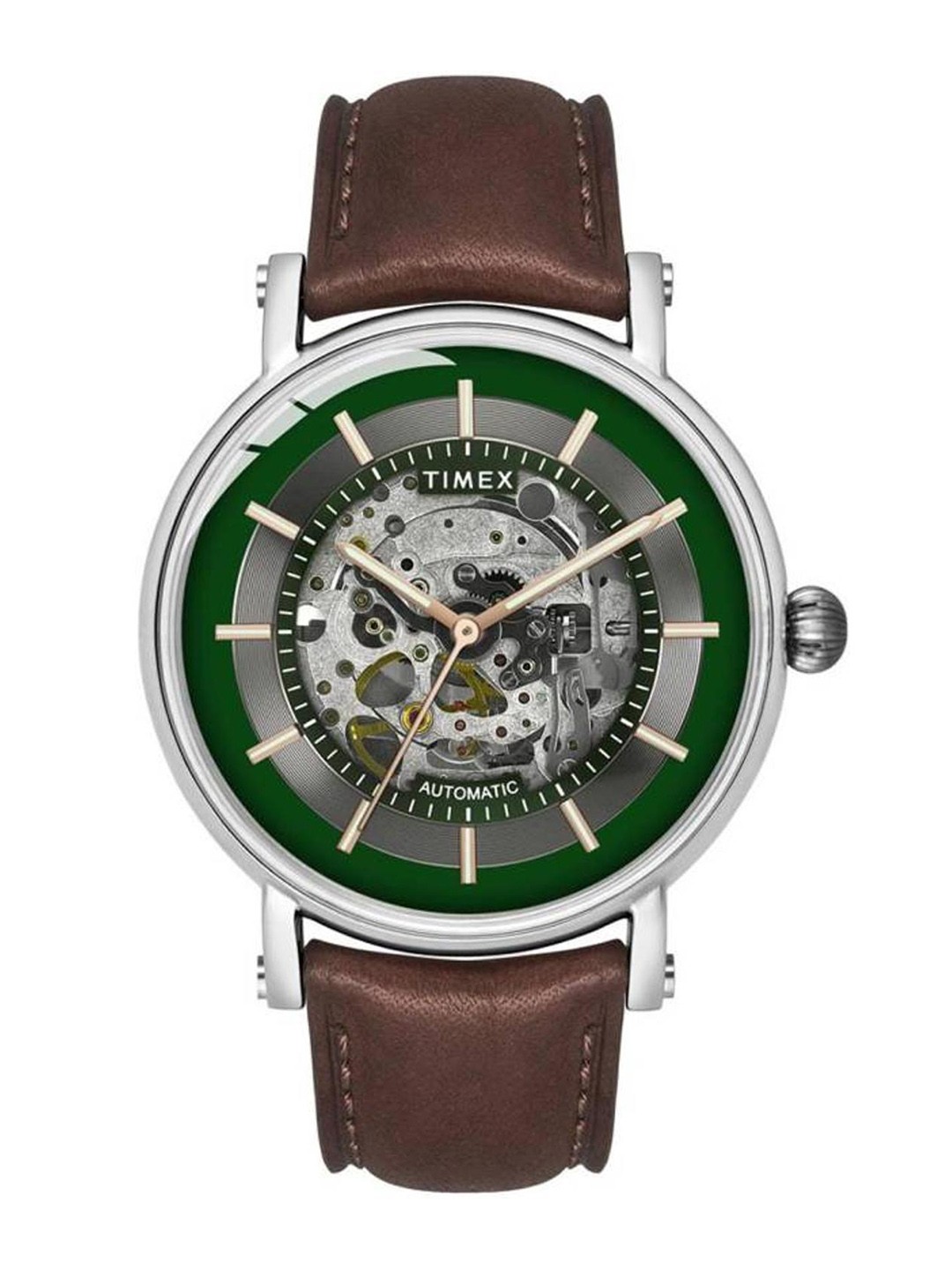 

Timex Men Skeleton Dial & Stainless Steel Straps Analogue Watch TWEG16717, Brown