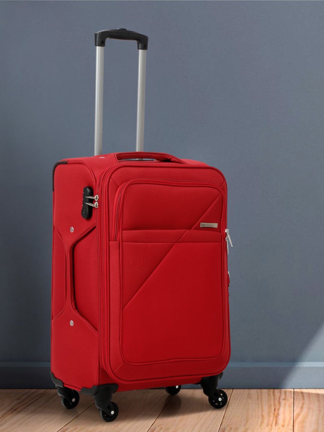 

Teakwood Leathers Soft Sided Medium Trolley Suitcase, Red