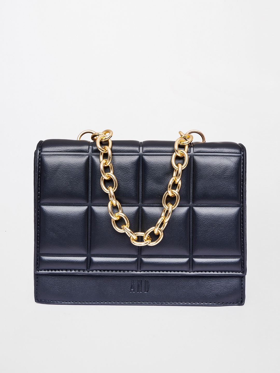 

AND Black PU Structured Handheld Bag with Tasselled