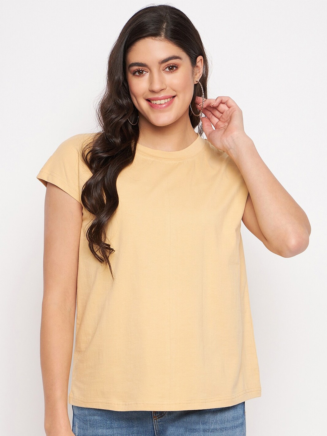

BRINNS Round Neck Extended Sleeves T-shirt, Beige