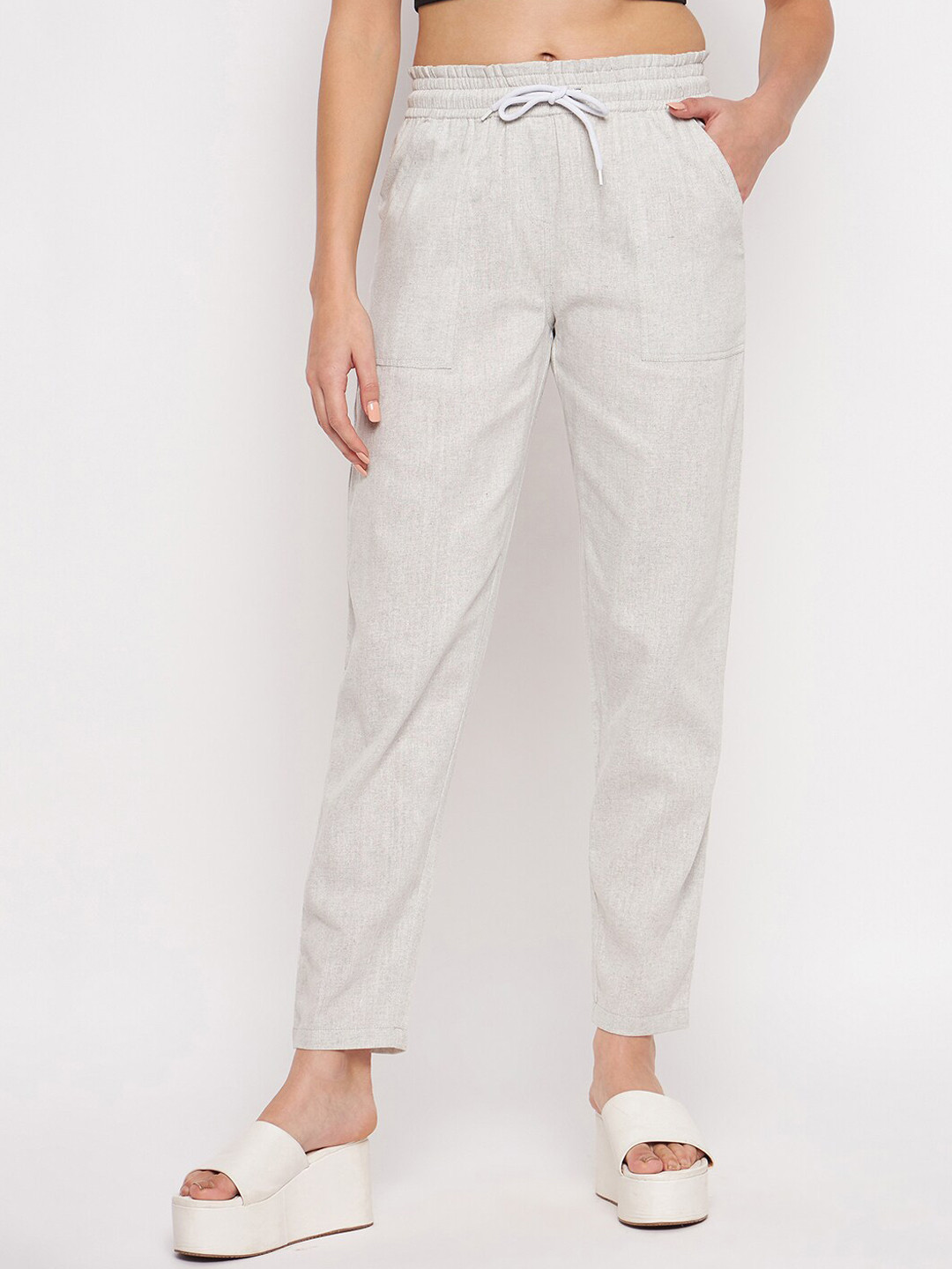 

BRINNS Women Relaxed Straight Leg Straight Fit Trousers, Grey