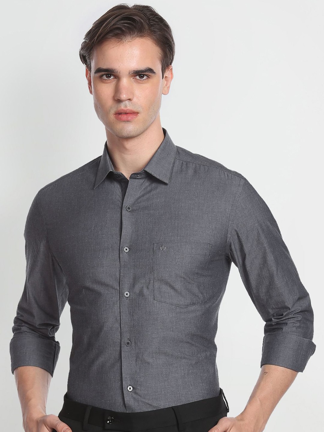 

Arrow Long Sleeves Slim Fit Pure Cotton Formal Shirt, Grey