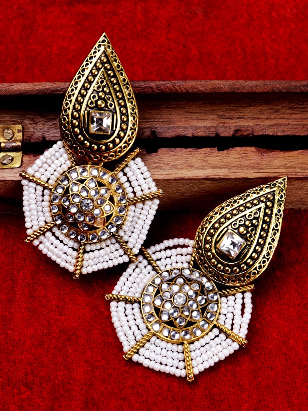 

Krelin Gold-Plated Teardrop Shaped Drop Earrings