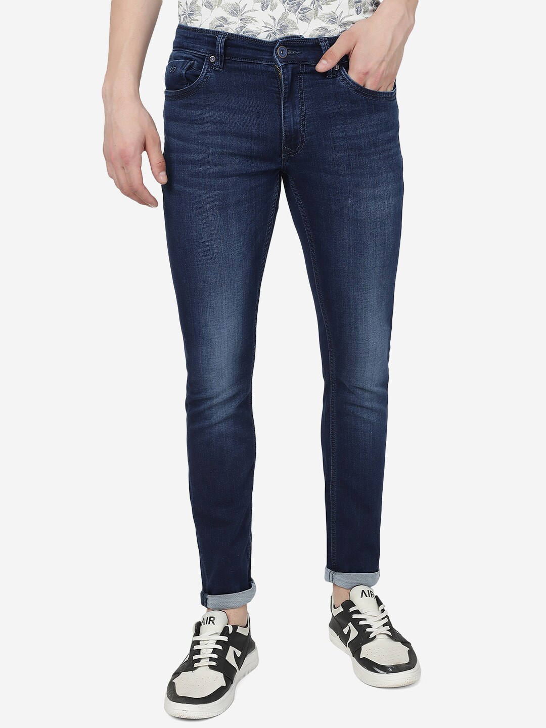 

JADE BLUE Men Mid-Rise Slim Fit Light Fade Stretchable Jeans