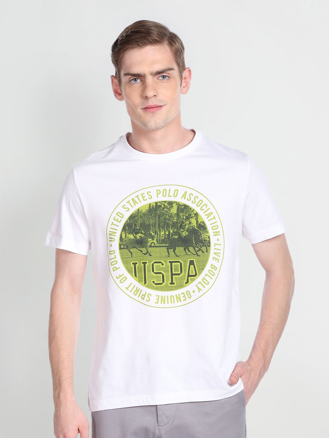 

U.S. Polo Assn. Denim Co. Graphic Print Slim Fit T-shirt, White