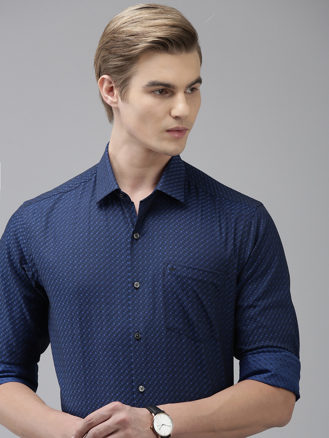 

Arrow Men Pure Cotton Original Slim Fit Opaque Formal Shirt, Blue