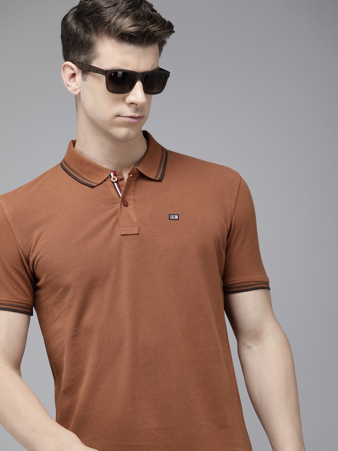 

Arrow Pure Cotton Polo Collar Casual T-shirt, Brown