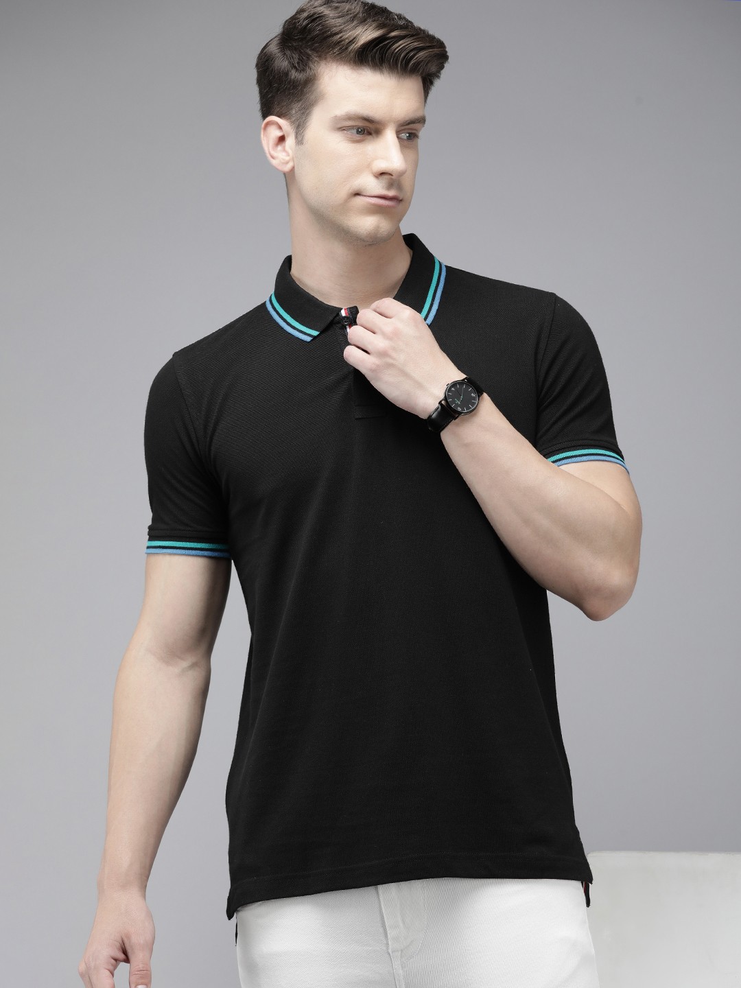 

Arrow Pure Cotton Polo Collar Casual T-shirt, Black