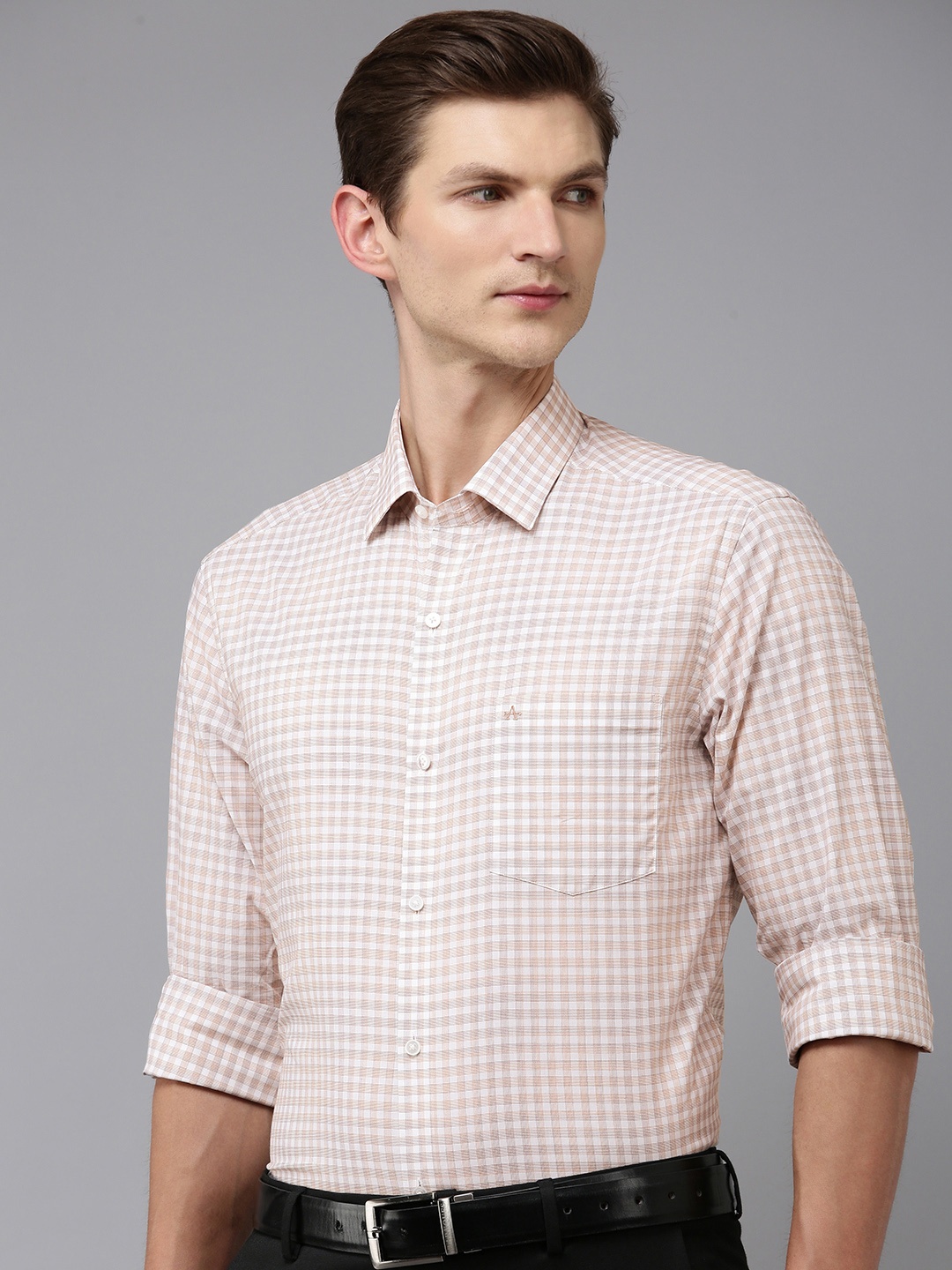 

Arrow Pure Cotton Original Slim Fit Checked Formal Shirt, Blue