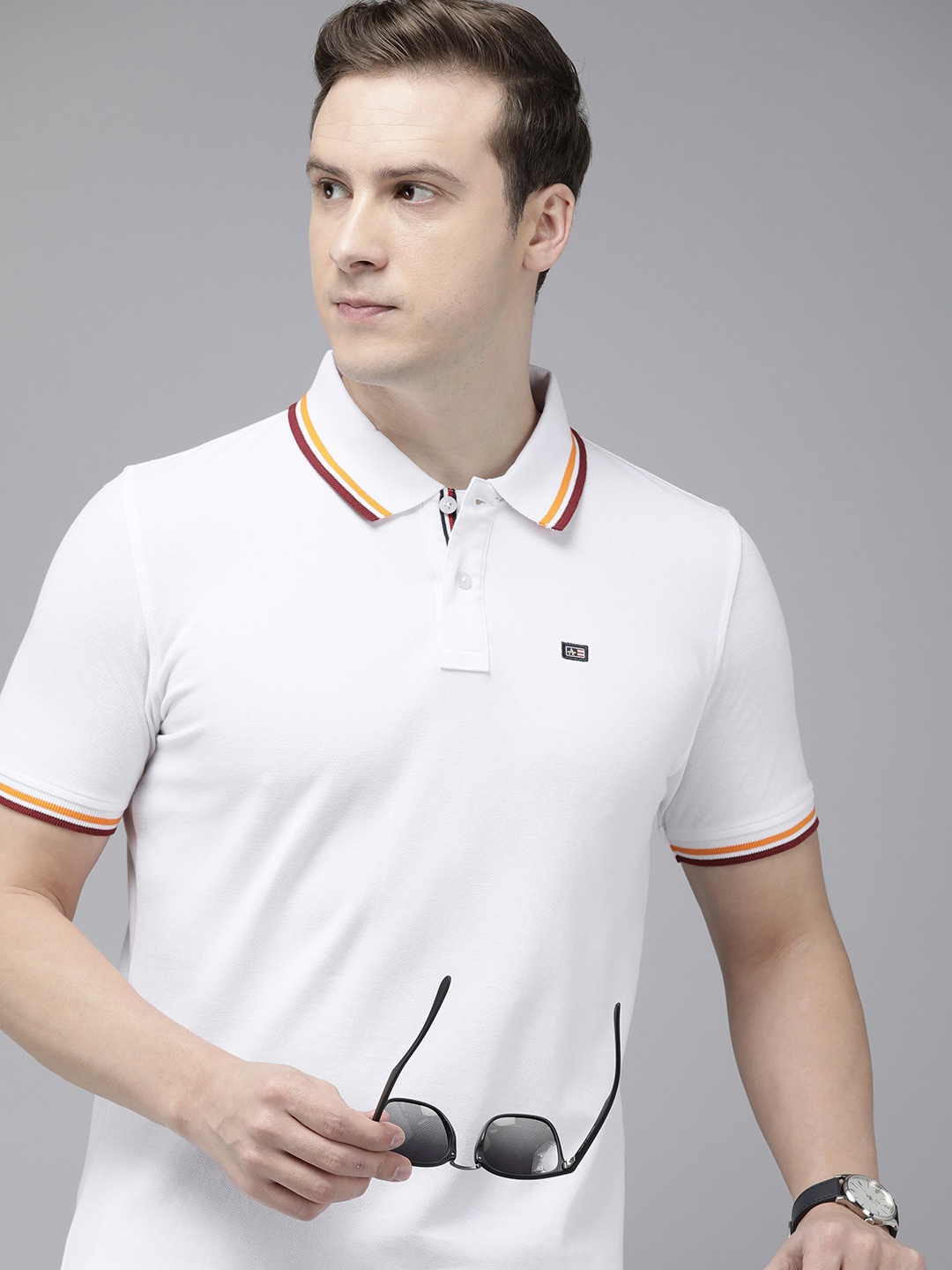 

Arrow Polo Collar Pure Cotton T-shirt, White